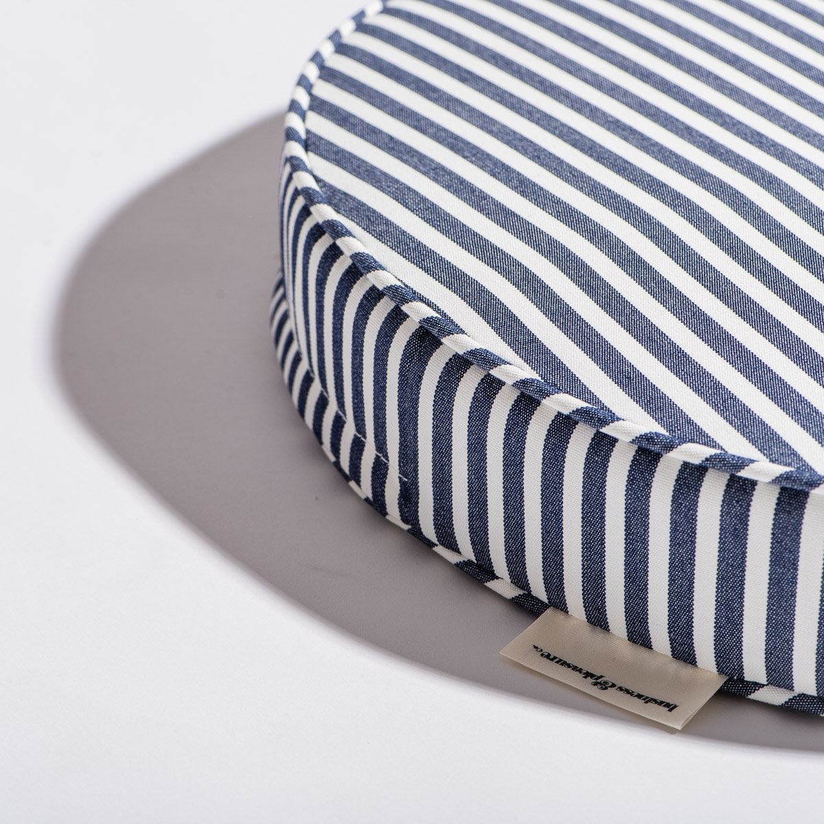Laurens Striped Indoor/Outdoor Throw Pillow, Navy