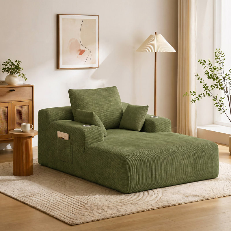 Canapé 71,65 po Corduroy, Green Corduroy, Green