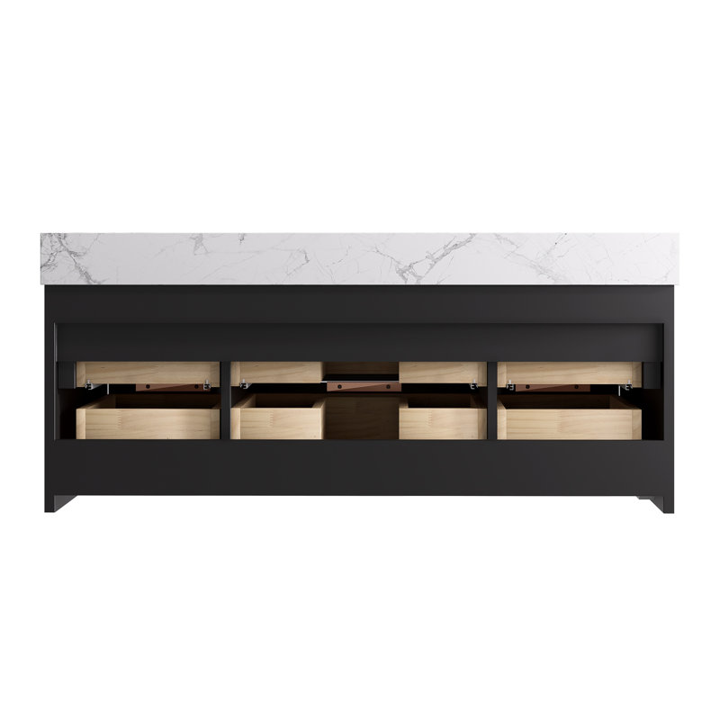 Ensemble de meuble-lavabo simple 48 po avec plateau Mayatte Grado, Noir, 48"