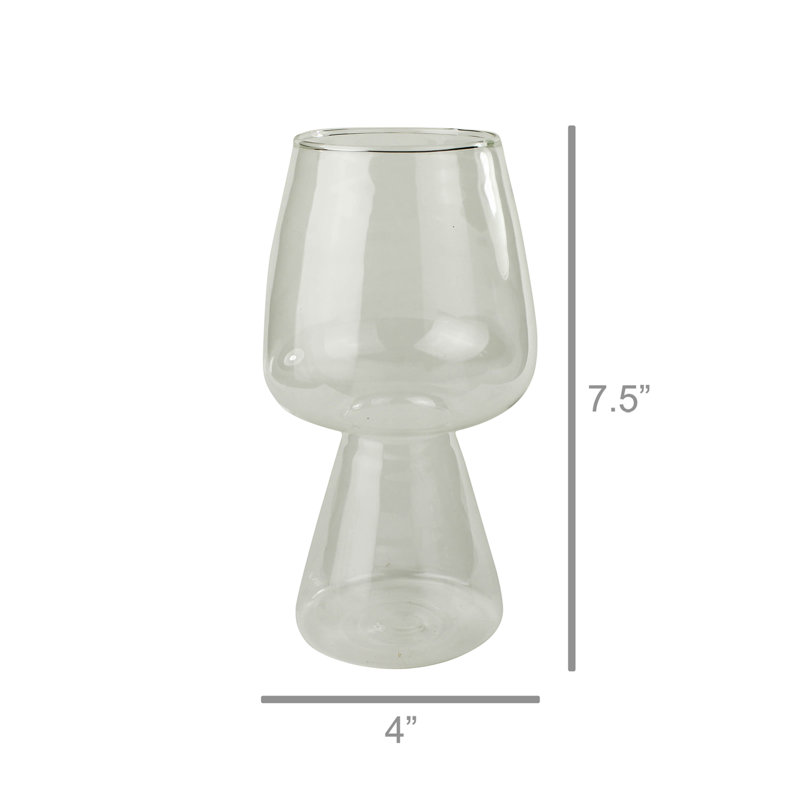  Vase de table en verre transparent 7,5 po