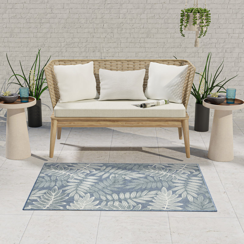 Lakesha 2'8" x 4' Blue Modern Rug, Rectangle 2'8" x 4'
