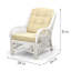 Fauteuil en velours capitonné naturel Agambir-86875404