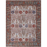 Transitional One-of-a-Kind Rectangle 9'3" X 11'9" Hand Knotted Area Rug