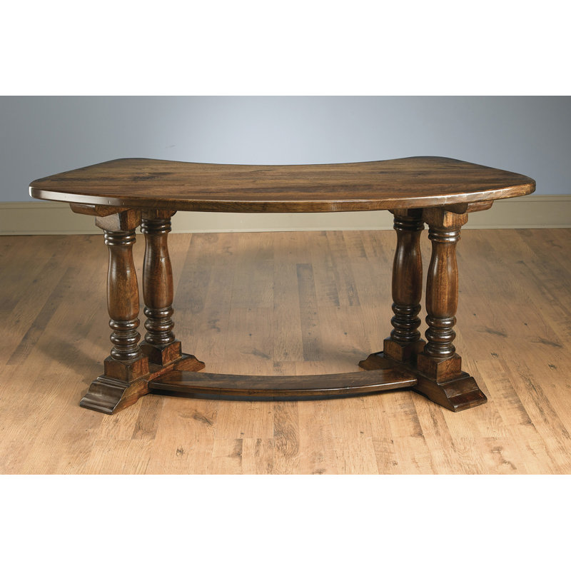 Bureau en bois massif en demi-cercle