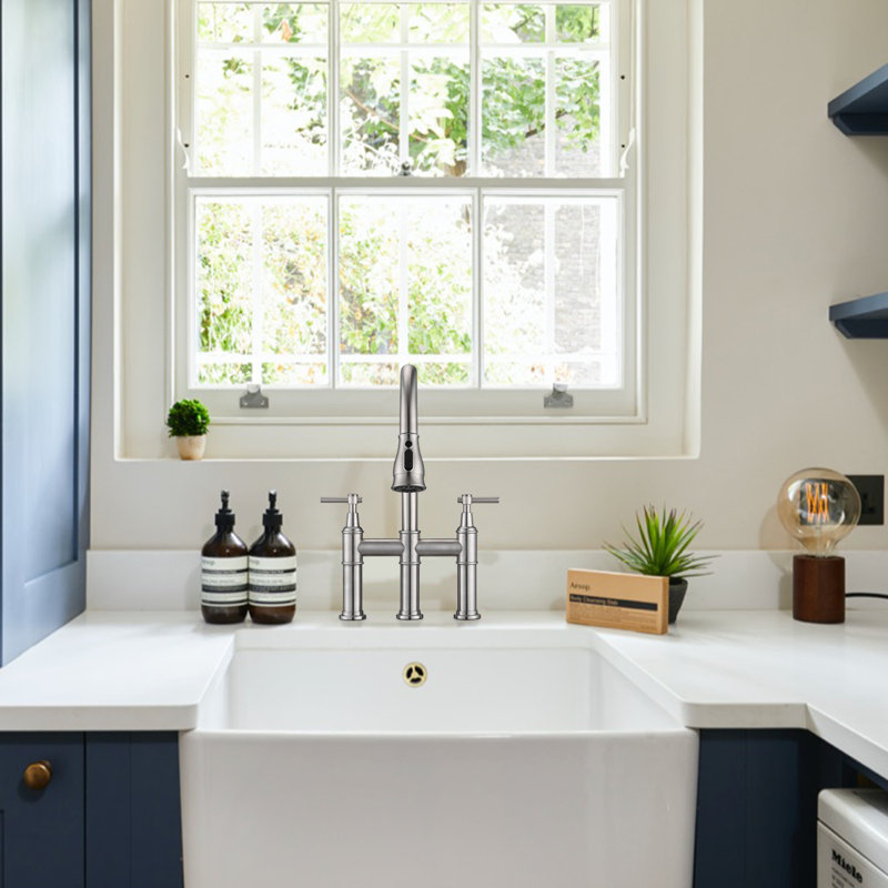 Pdpbath Kitchen Faucet, Silver