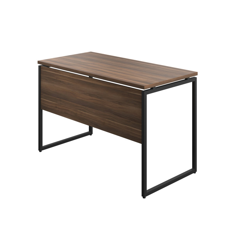 Bouton Metal Base Desk Shell, Black, Dark Walnut