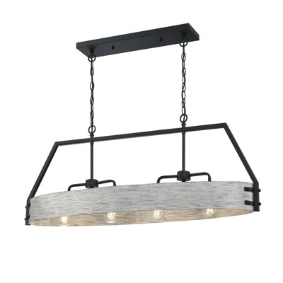 Lustre géométrique à 4 lumières pour îlot de cuisine
