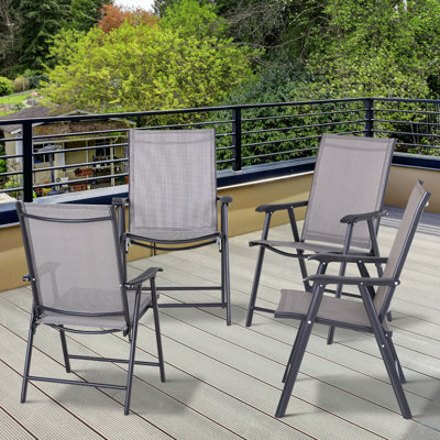 Chastyn Steel Outdoor Folding Dining Armchair