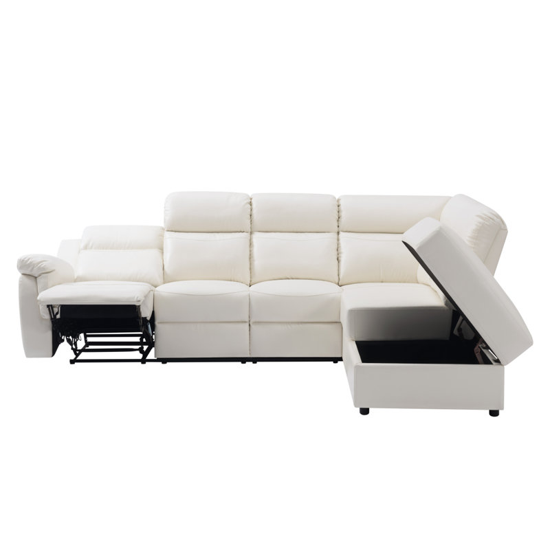 Canapé modulaire inclinable manuel moderne 110,2 po Modern, Beige