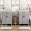 Meuble-lavabo moderne de 48 pouces avec lavabo en céramique, portes à fermeture en douceur, tiroir rabattable, tablettes de porte à double couche, solution de rangement élégante-146098686-146098683
