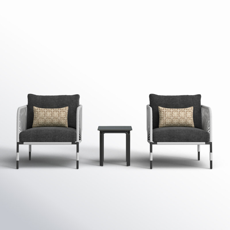 Acklin 300 - Person Patio Conversation Set with Cushions, Light Gray, Gray