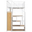 Lit mezzanine innovant en métal intégré avec poste de travail, garde-robe, escalier de rangement et éclairage à DEL pour une économie d'espace et de vie fonctionnelle