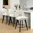 Tabouret de bar et de comptoir pivotant 26 po avec structure en bois massif