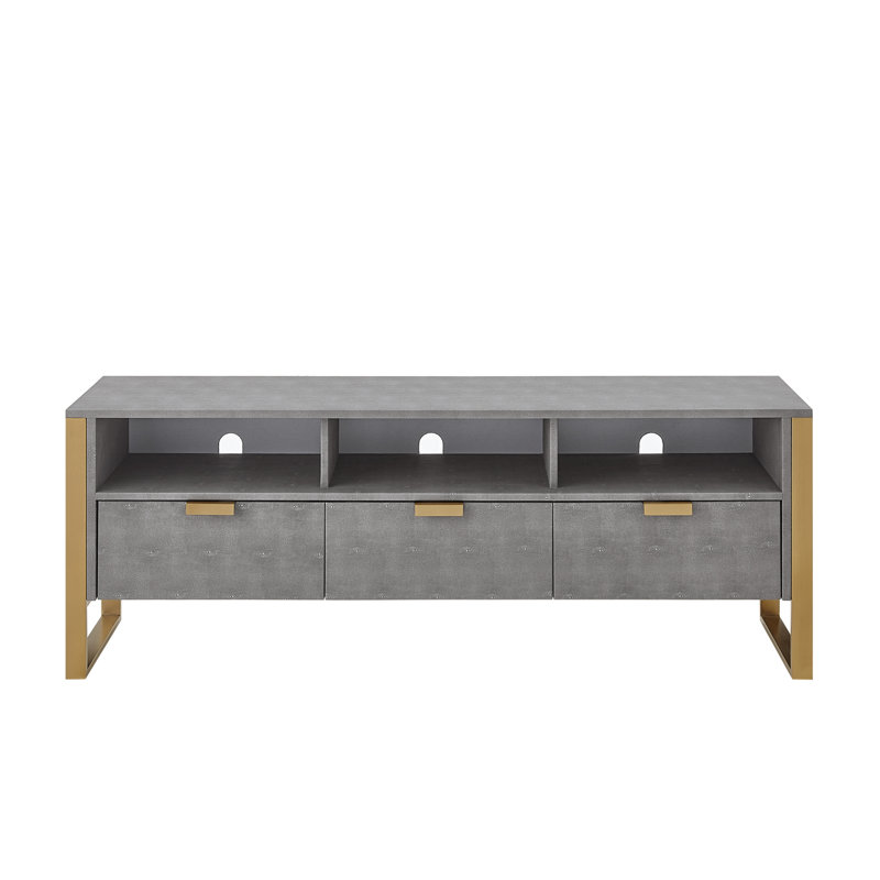 Meuble télé Yadira, Gris/doré