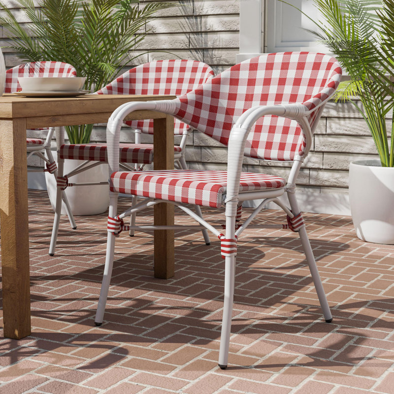 Rametanty Outdoor Dining Armchair, Red, White