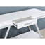 Console rectangulaire blanche avec espace de rangement contemporain très lustré-1353208849