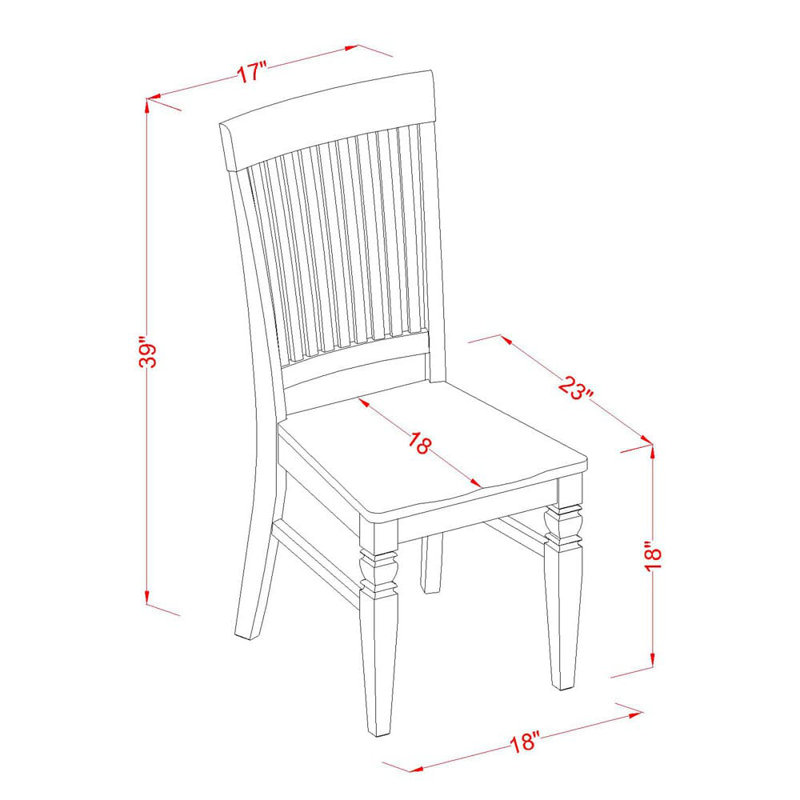 Ensemble de table et chaises de cuisine 5 pièces comprenant une table de salle à manger ronde avec piédestal et 4 chaises en bois massif, 36 po x 36 po, noir et cerisier