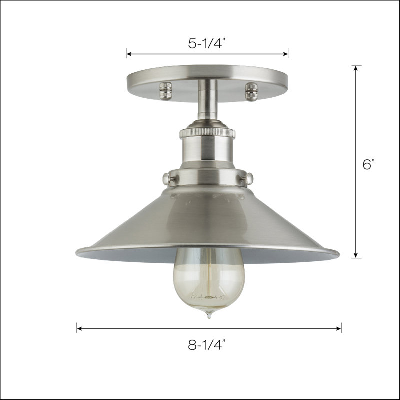 Gravette Semi Flush Mount, Brushed Nickel