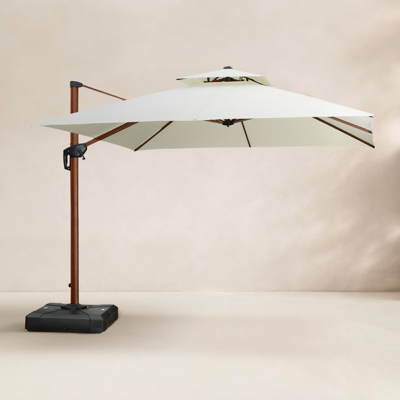 Parasol carré en porte-à-faux 10 pi Waddell, Crème