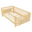 Lit plateforme double en bois pour enfants avec rampes, un lit double en fer avec rampes, adapté aux filles et aux garçons,-470420331-470420330
