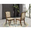 Chaises de salle à manger rembourrées avec chaises rembourrées en polyester beige clair, ensemble de 2, noyer antique-109402906-109402904