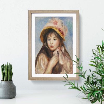Pink Bonnet by Pierre-Auguste Renoir - Picture Frame Painting