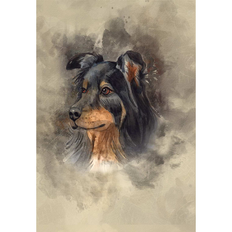 Australian Shepherd - No Frame Painting, Gallery Metal, 39.4cm H x 29.5cm W