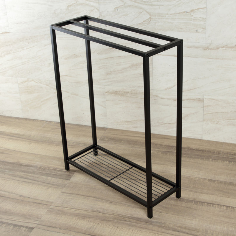 Kingston Brass Edenscape Freestanding 3-Bar Towel Rack, Matte Black