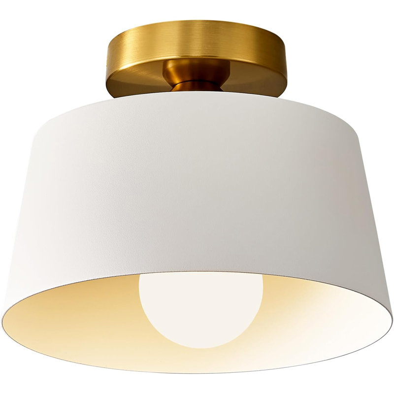 Modern Semi Flush Mount Ceiling Light,Metal Light Fixture,E26 Lamp Head,Gold Ceiling Lamp For Hallway Kitchen Entryway Bedroom Laundry Room (10Inch)