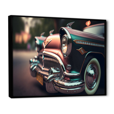 «Vintage Retro Car pendant Golden Hour III», reproduction sur toile