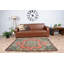 Tapis turc rétro en laine Oushak de couleur orange vif parfait pour la décoration de chambre à coucher