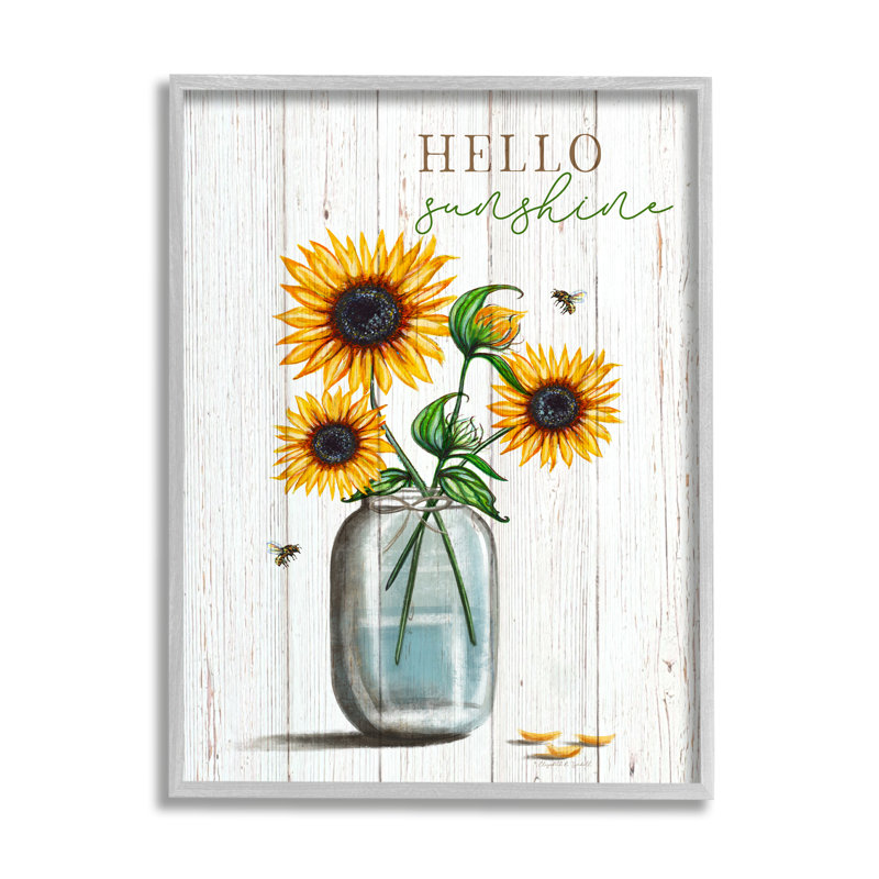 «Hello Sunshine», art mural texturé giclée par Elizabeth Tyndall_aq-497, H 14 po x l 11 po x P 1,5 po