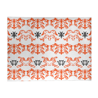 Tapis damassé blanc / orange