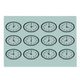 Ambesonne White Cutting Board Large Size Clocks and Black Numbers Black White