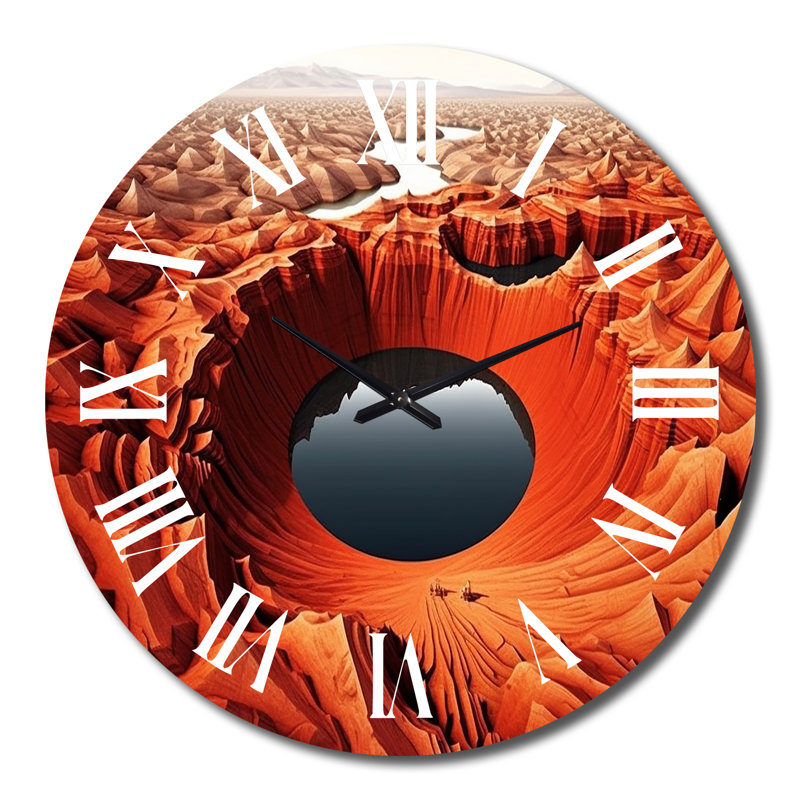 Horloge murale Mysterious Futuristic Desert Lake, Grand
