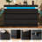 47.2'' Modern 6-Drawer Dresser with LED Lights & Charging Station, High Gloss Storage Cabinet TV Stand for Bedroom & Living Room-129034508