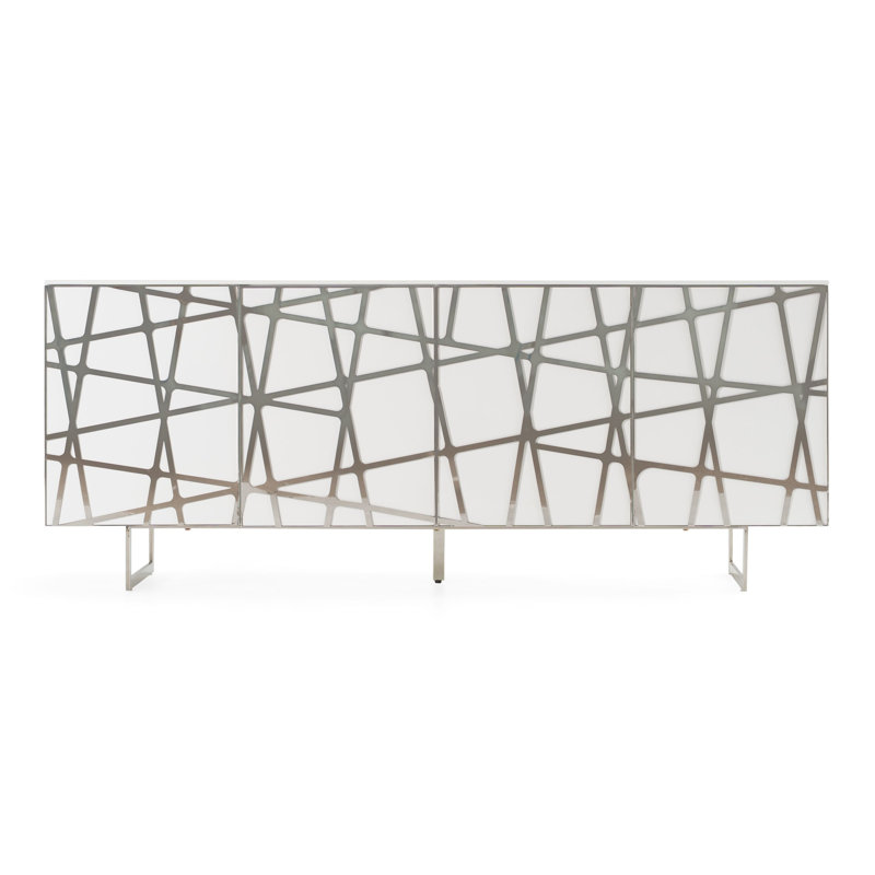 Buffet de 79 po de largeur Sevan, White/Silver