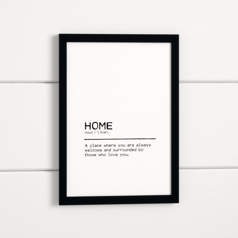 Home Welcome - Print, Black Grain Frame, 30 cm H x 21 cm W x 5 cm D