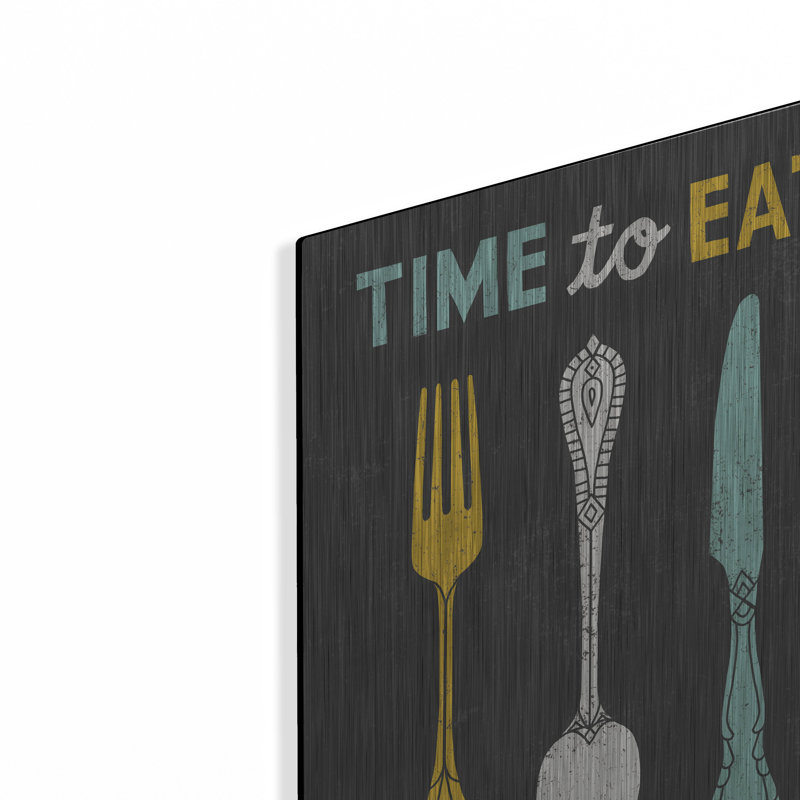 «Retro Diner Time To Eat» par Michael Mullan, art mural en métal, H 16 po x l 12 po