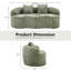 Canapé incurvé vert avec accoudoir rond, canapé à compression avec 2 coussins, crème pour petits espaces, sans assemblage-761443373