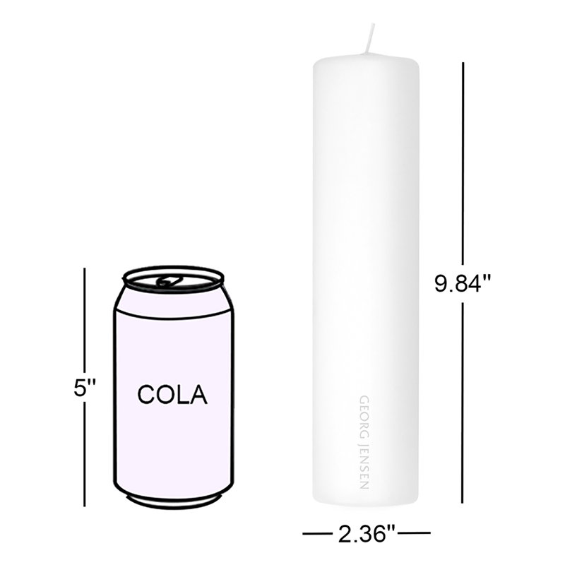 Elegant White Paraffin Pillar Candle, 9.84" Height