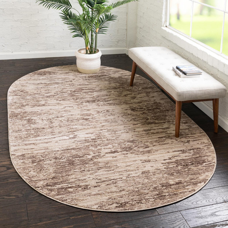 Perillo Abstract Indoor Rug, Oval 3' x 5'3"