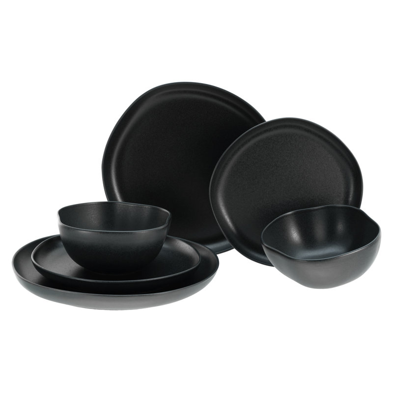 Creatable, Natural Organic Black, 12-Piece Plate Set