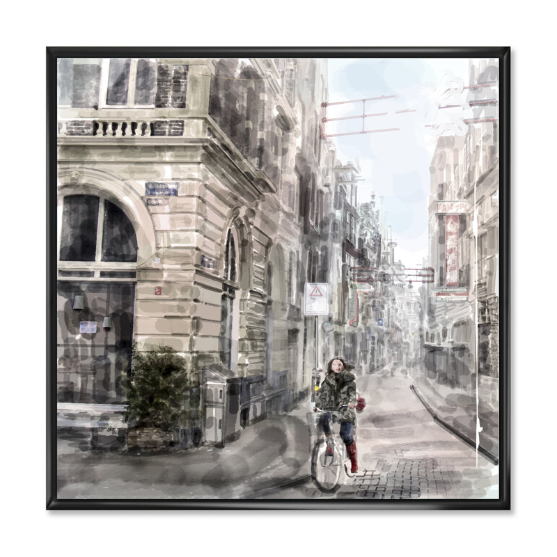 Impression sur toile City, H 30 po x l 30 po x P 1 po, Cadre flottant noir