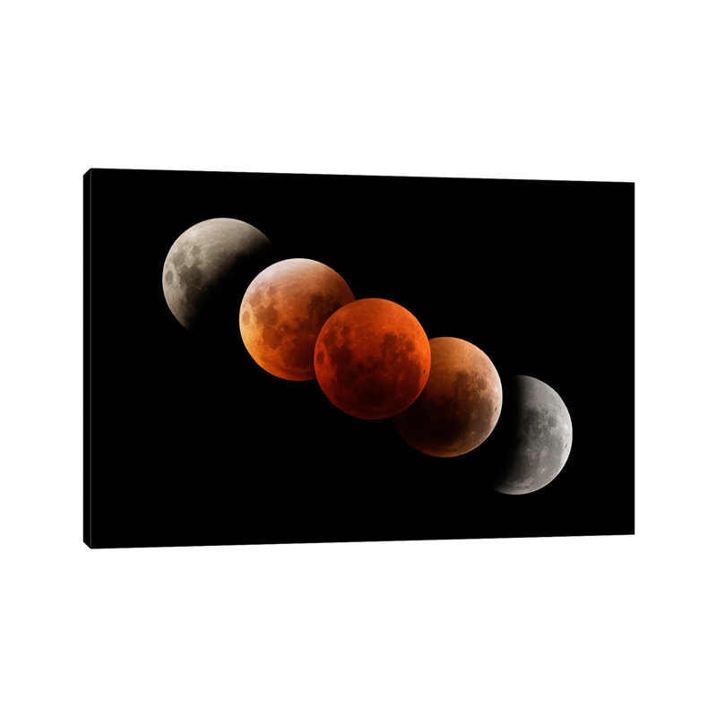 Composite Image of Lunar Eclipse I 1 Piece Wrapped Canvas Wall Art, 101.6 cm H x 66.04 cm W x 3.175 cm D
