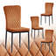 Modern Faux Leather Upholstered Dining Chair with Tufted High Back and Silver Electroplated Leg-1824846378-1824846391-1844642645