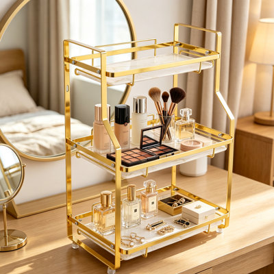 White gold detachable cosmetic shelf