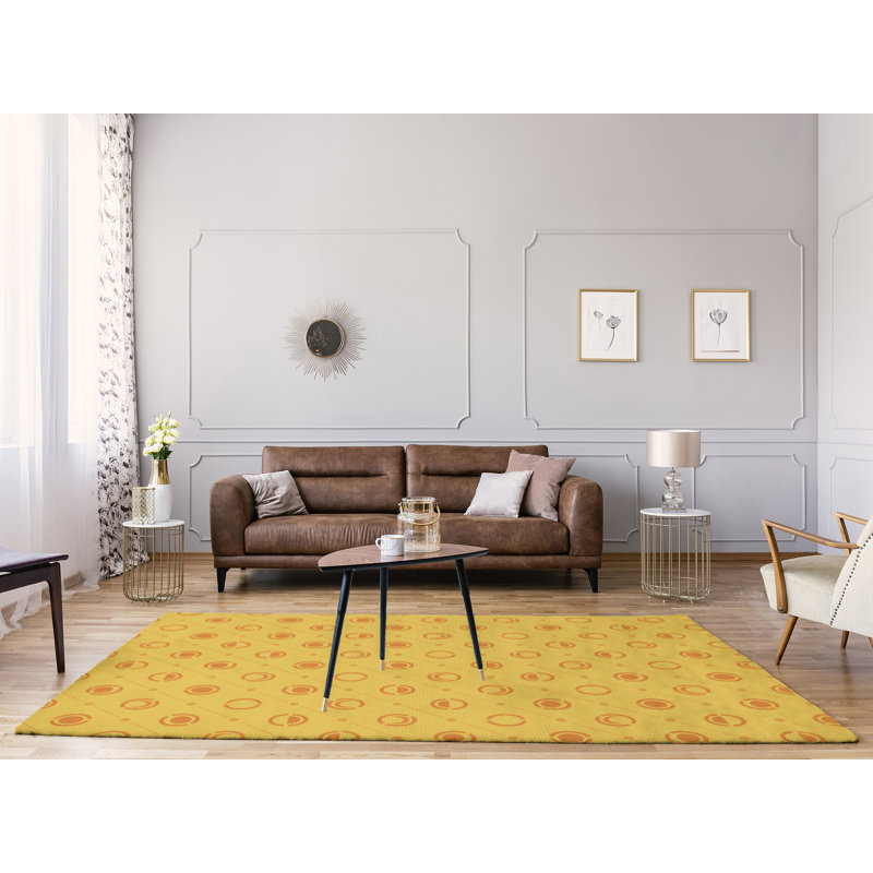 Tapis jaune lune phases, Rectangle 9 pi x 12 pi