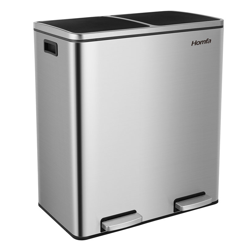 Steel Step On Kitchen Trash Can - 60L