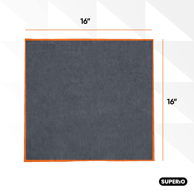 Chiffon de nettoyage en microfibre Superio gris pour les voitures, la cuisine, la salle de bain, chiffon miracle 16 x 16, chiffons non pelucheux pour le nettoyage de la maison, lavable réutilisable, aucun détergent nécessaire, sans égratignures ni rayures, paquet de 12